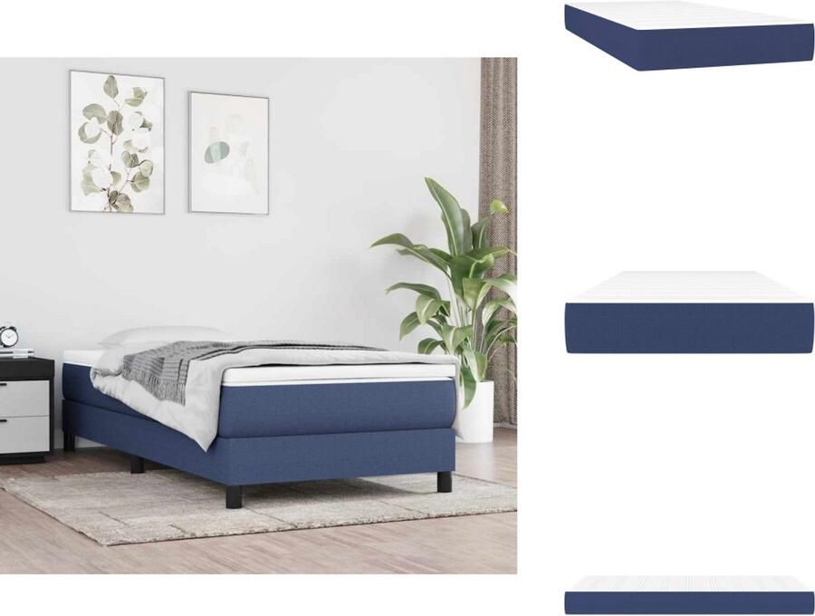 VidaXL Pocketveringmatras Voor Kinderen Pocketveringmatrassen Voor Kinderen Binnenveringsmatras Matras Pocketveringmatras voor kinderen 80x160 cm stof blauw