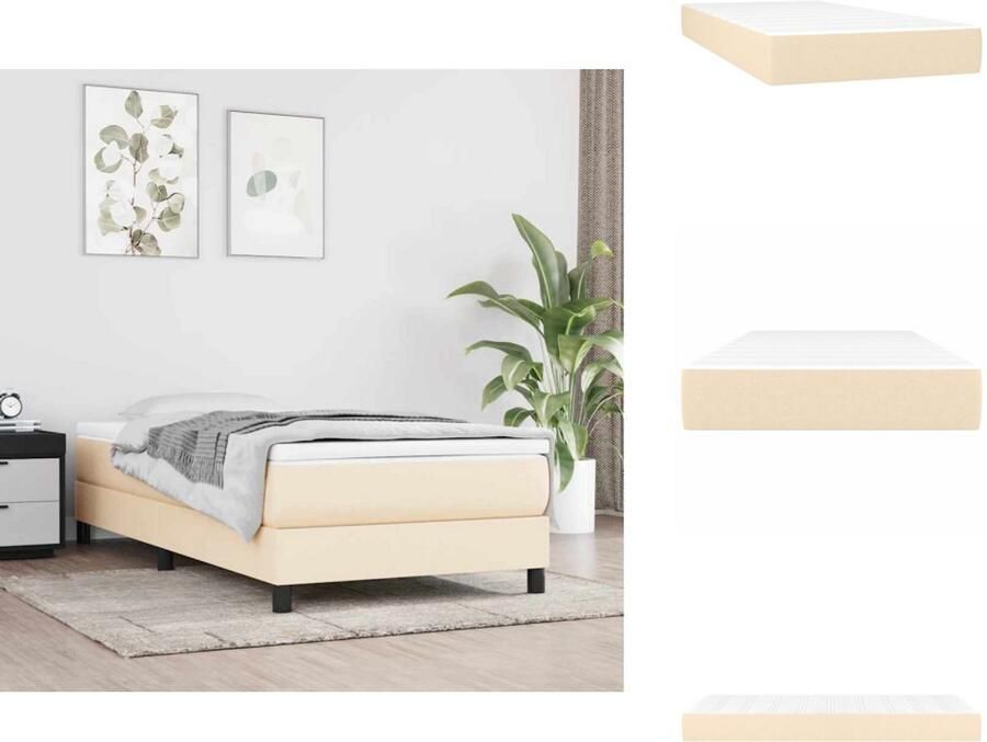 VidaXL Pocketveringmatras Voor Kinderen Pocketveringmatrassen Voor Kinderen Binnenveringsmatras Matras Pocketveringmatras voor kinderen 80x160 cm stof crèmekleurig