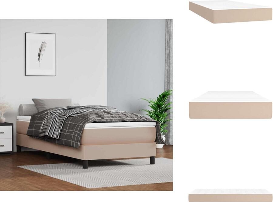 VidaXL Pocketveringmatras Voor Kinderen Pocketveringmatrassen Voor Kinderen Binnenveringsmatras Matras Pocketveringmatras voor kinderen 80x160 cm kunstleer cappuccino