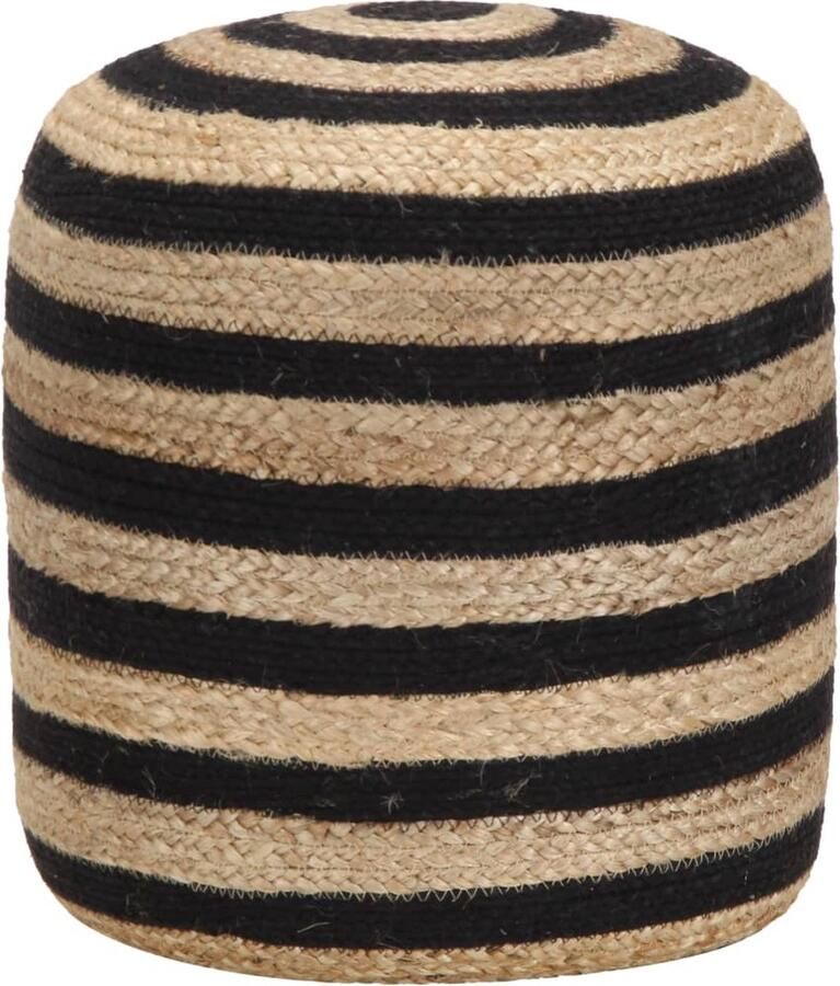VidaXL Poef handgemaakt 40x45 cm jute zwart
