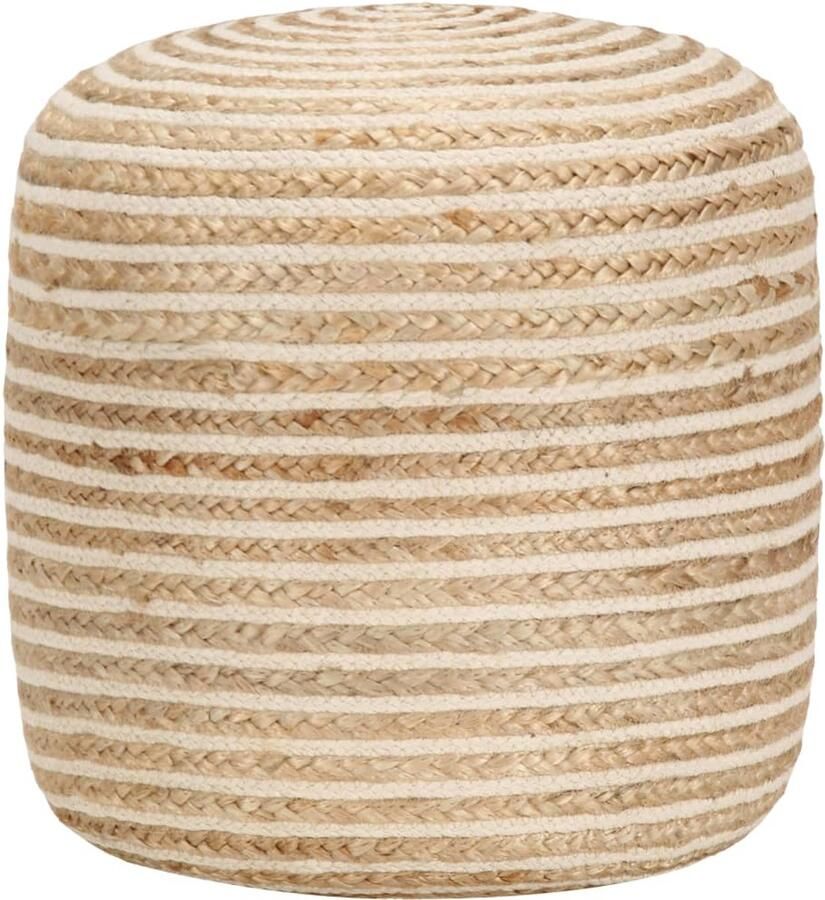 VidaXL Poef Handgemaakt Jute 40x45 cm Jute Poef Handgemaakte Poef Zitpoef Relaxstoel Bruine Poef