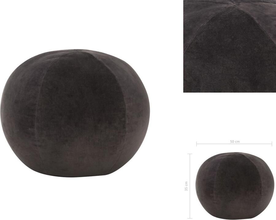 VidaXL Poef Poefen Poefs Voetensteun Poef 50x35 cm katoenfluweel antraciet