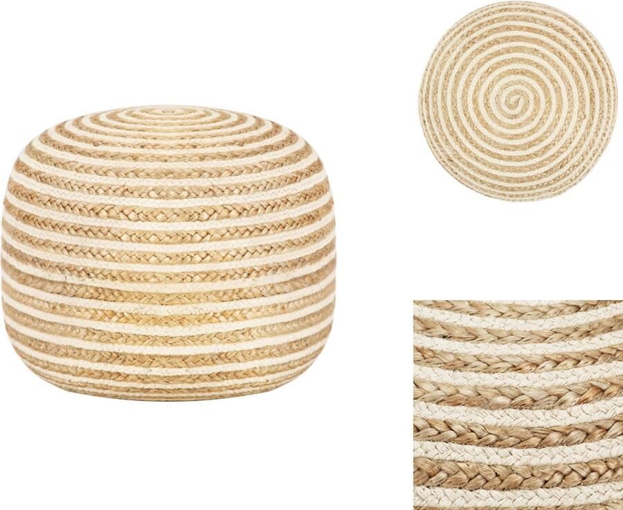 VidaXL Poef Poefs Poefen Handgemaakte Poef handgemaakt 45x30 cm jute