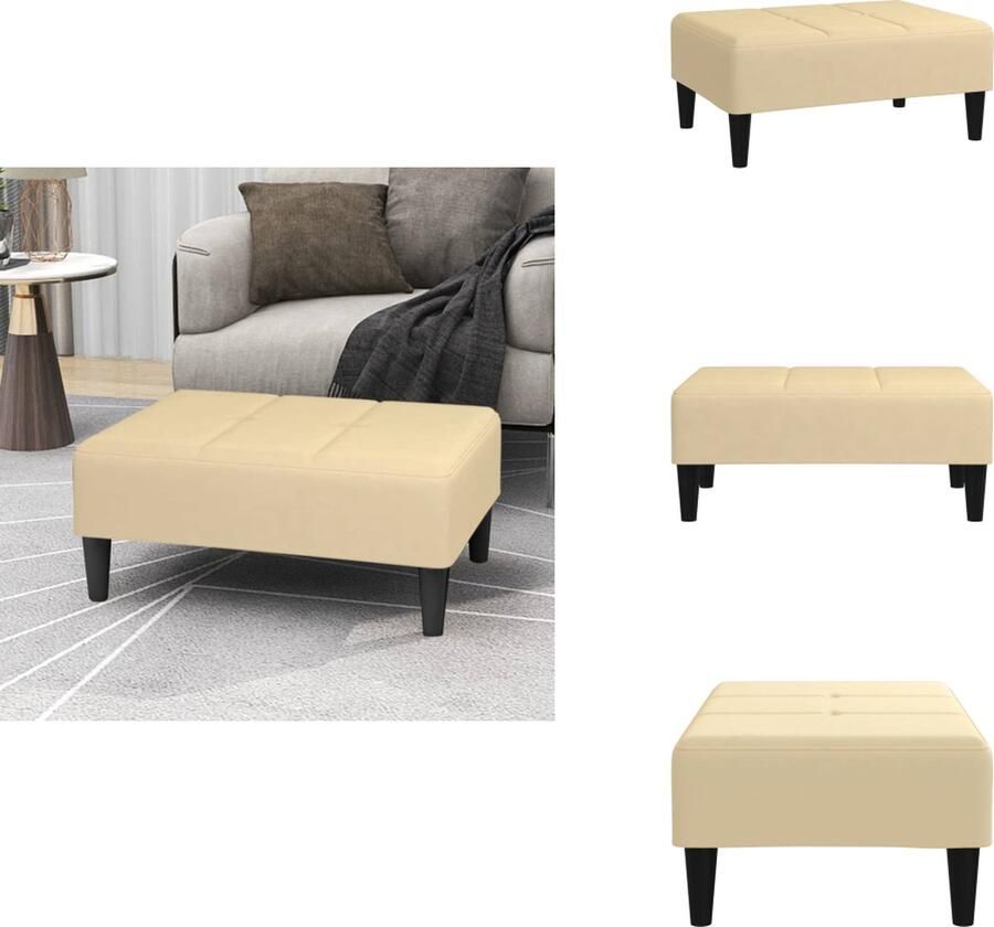 VidaXL Poef Poefs Poefen Voetensteun Voetenbank 78x56x32 cm fluweel crèmekleurig