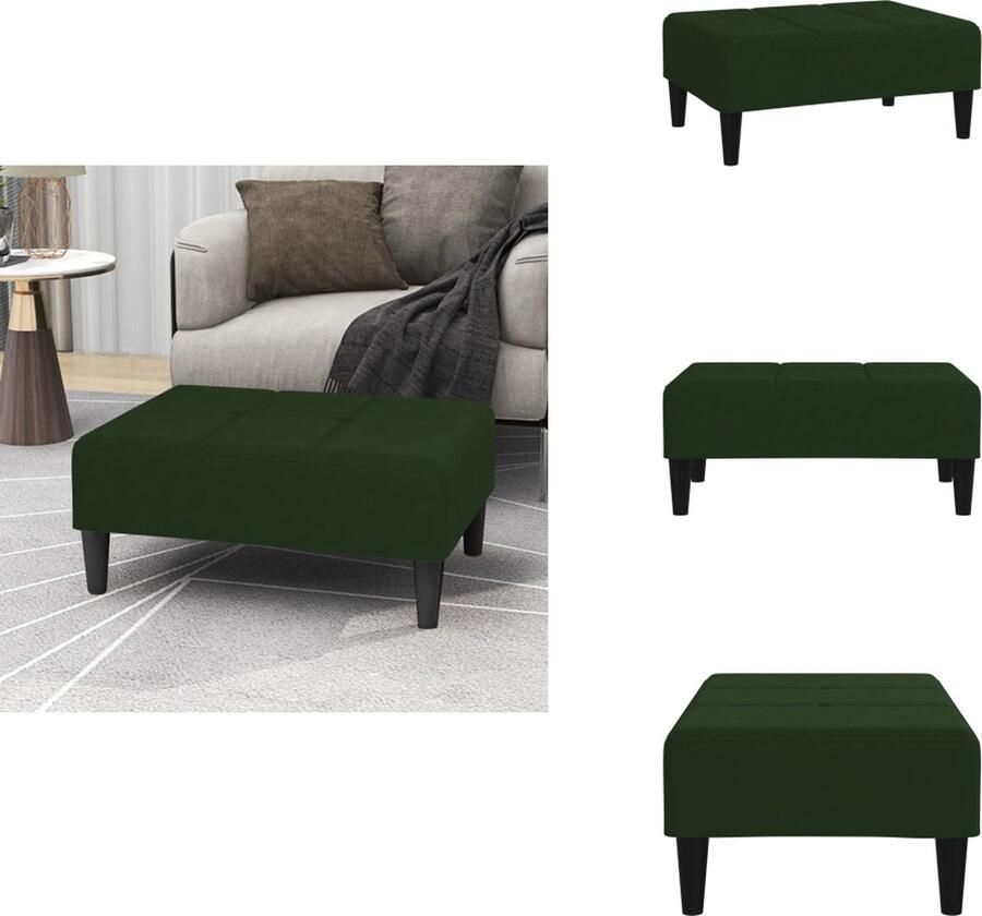 VidaXL Poef Poefs Poefen Voetensteun Voetenbank 78x56x32 cm fluweel donkergroen