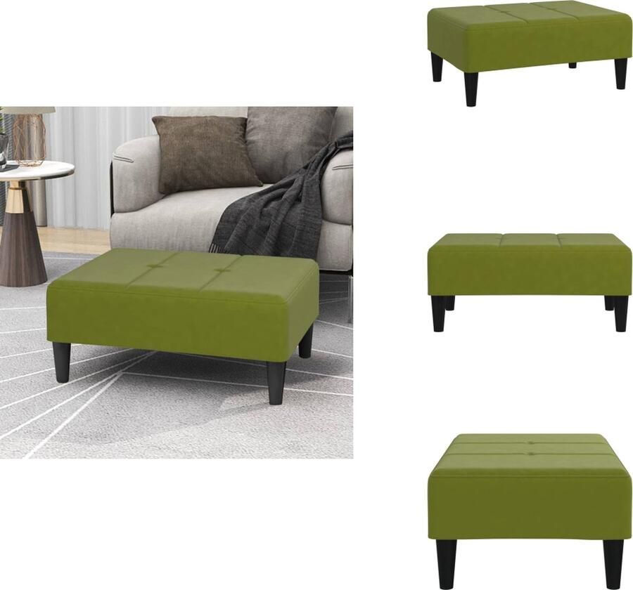 VidaXL Poef Poefs Poefen Voetensteun Voetenbank 78x56x32 cm fluweel lichtgroen - Foto 2