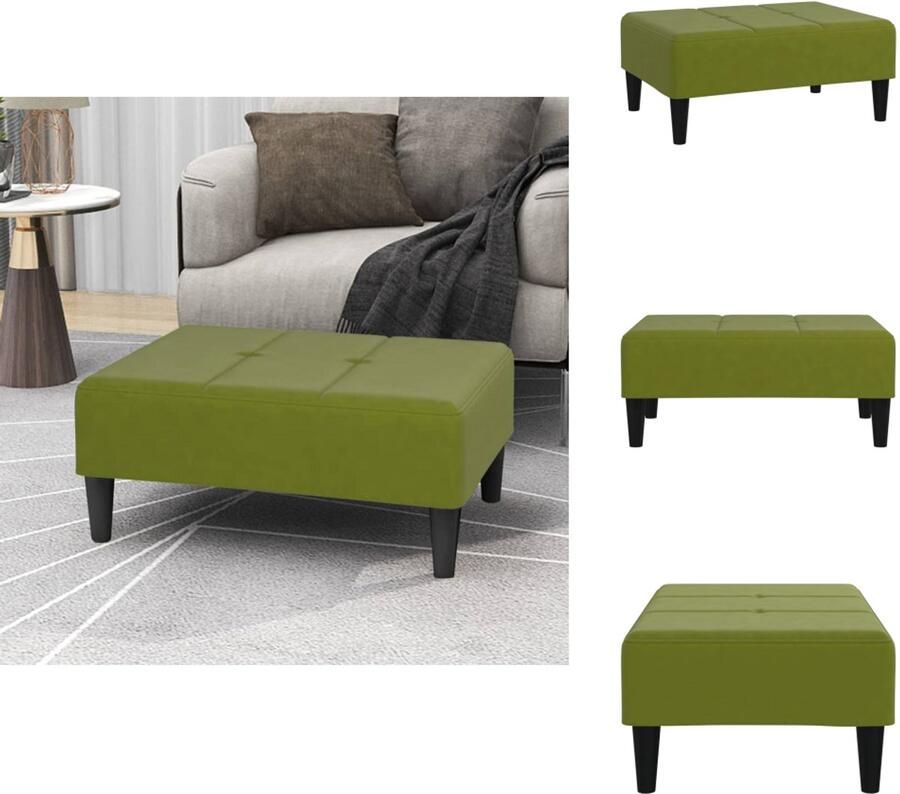 VidaXL Poef Poefs Poefen Voetensteun Voetenbank 78x56x32 cm fluweel lichtgroen