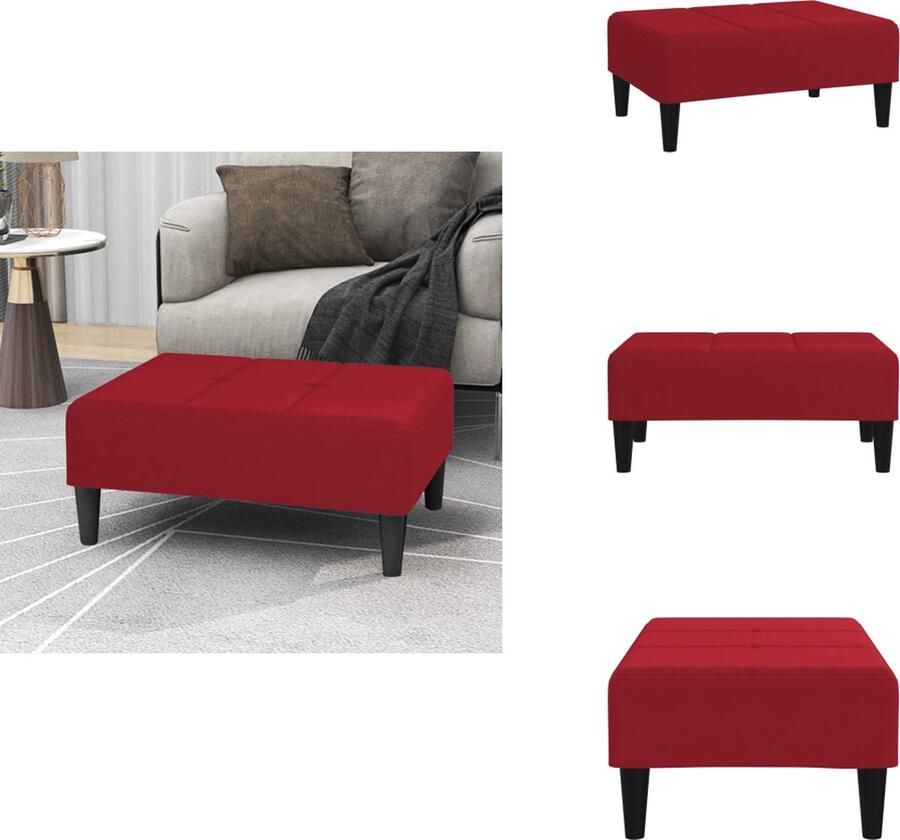VidaXL Poef Poefs Poefen Voetensteun Voetenbank 78x56x32 cm fluweel wijnrood