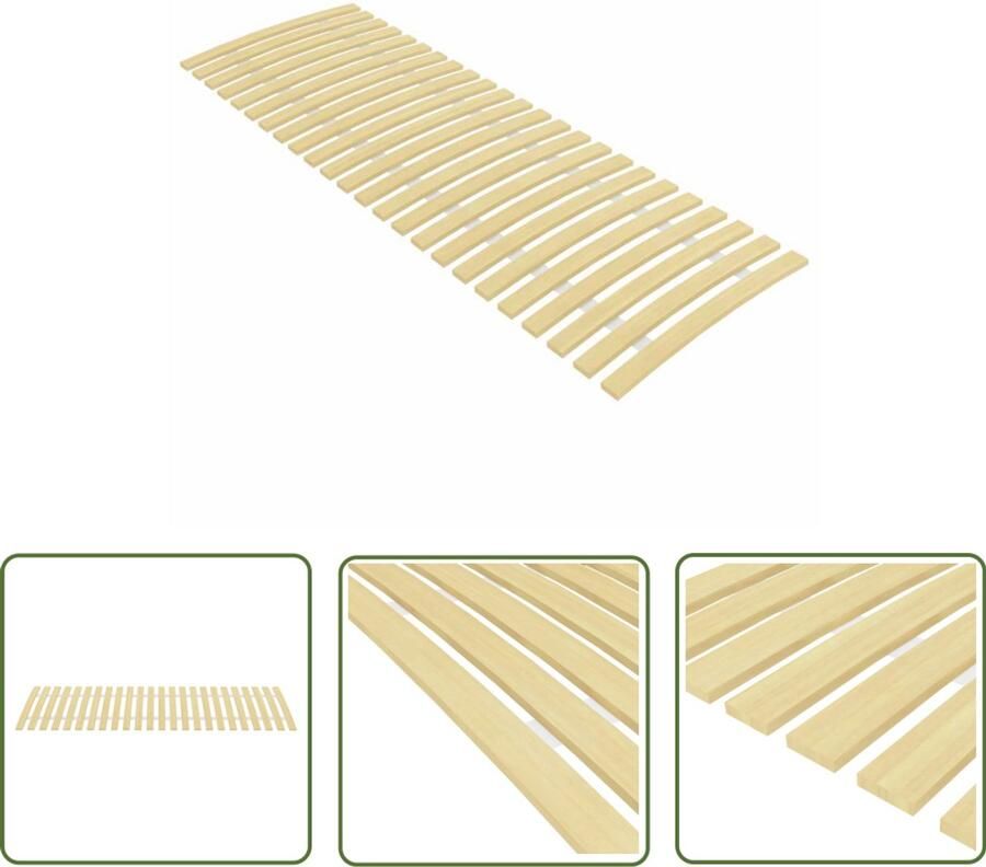 The Living Store Lattenbodem Populierenhout 200 x 70 cm Inklapbaar Lattenbodem Populierenhouten Lattenbodem Tweepersoons Lattenbodem Bedbodem Inklapbare Lattenbodem