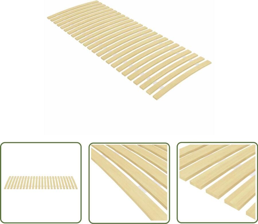 The Living Store Lattenbodem Populierenhout 200 x 80 cm 24 verende latten Lattenbodem Populierenhouten Lattenbodem Bedbodem Eenpersoons Bed Houten Bedbodem
