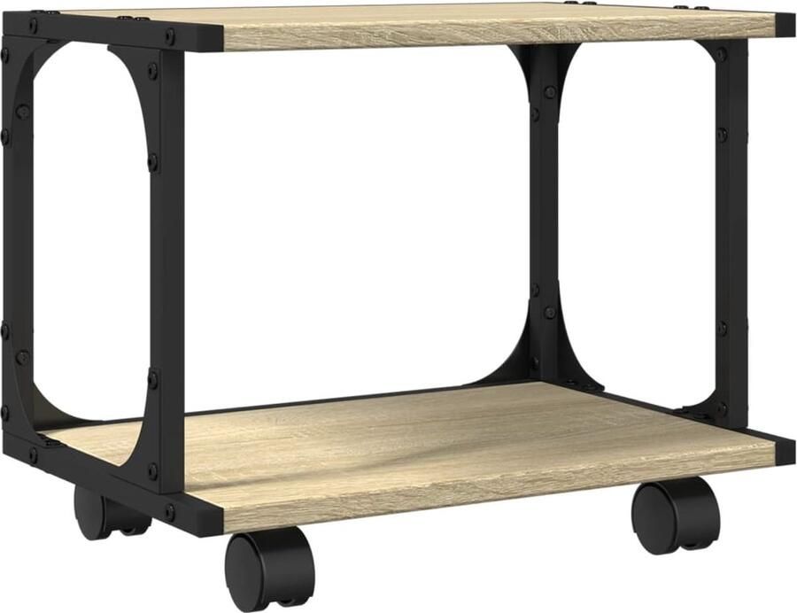 VidaXL Printerkastje 2-laags 41x28x33 5 cm hout sonoma eiken