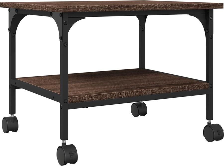 VidaXL Printerkastje 2-laags 50x40x38 cm bewerkt hout bruin eiken