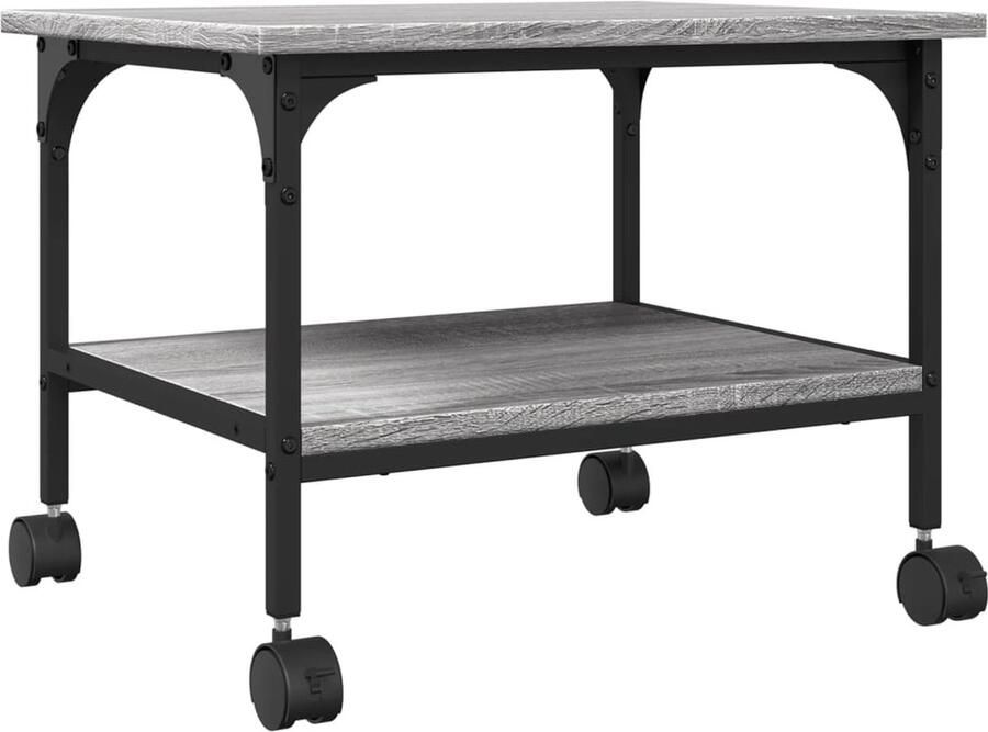 VidaXL Printerkastje 2-laags 50x40x38 cm bewerkt hout grijs sonoma