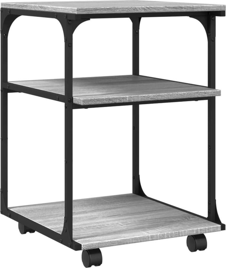 VidaXL Printerkastje 3-laags 43x48x64 cm bewerkt hout grijs sonoma