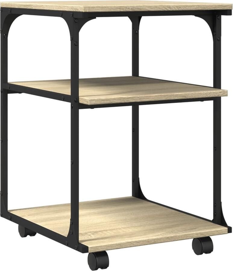 VidaXL Printerkastje 3-laags 43x48x64 cm bewerkt hout sonoma eiken