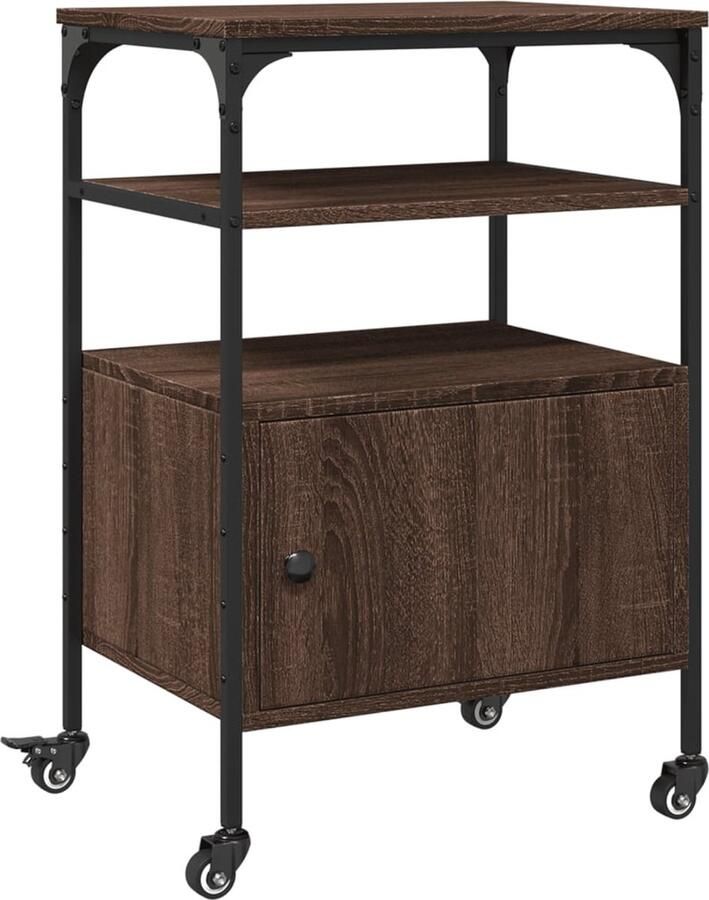 VidaXL Printerkastje 3-laags 50x40x76 cm bewerkt hout bruin eiken