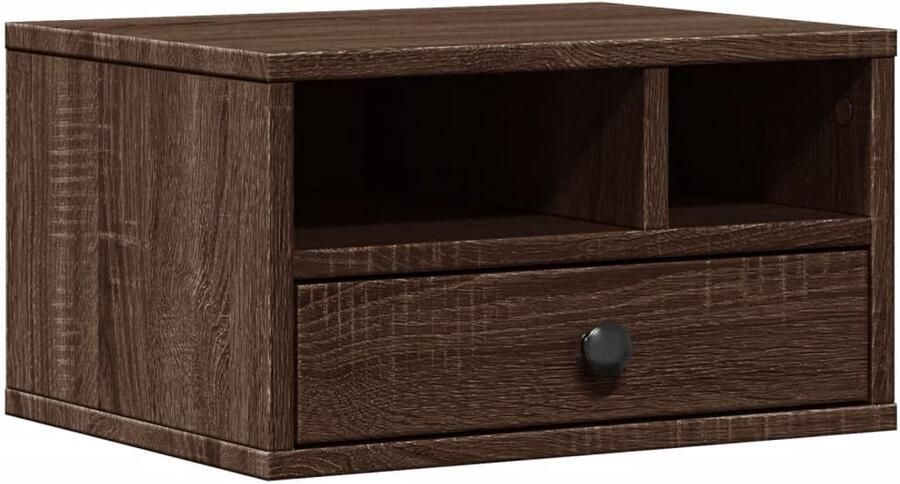 VidaXL Printerkastje 40x32x22 5 cm bewerkt hout bruin eikenkleurig Printerkastje Printerkastjes Bureau Organizer Bureau Organiser