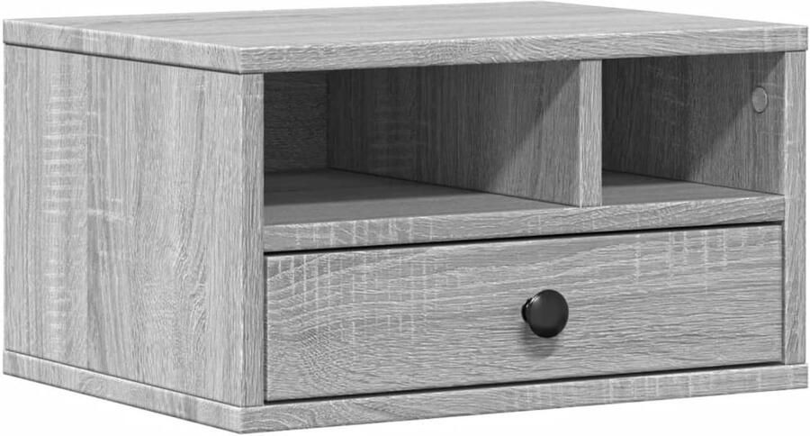VidaXL Printerkastje 40x32x22 5 cm bewerkt hout grijs sonoma eiken Printerkastje Printerkastjes Bureau Organizer Bureau Organiser
