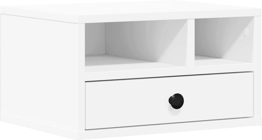 VidaXL Printerkastje 40x32x22 5 cm bewerkt hout wit Printerkastje Printerkastjes Bureau Organizer Bureau Organiser