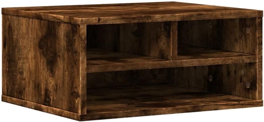 VidaXL Printerkastje Printerkastjes Bureau Organizer Bureau Organiser Printerkastje 49x40x22 5 cm bewerkt hout gerookt eikenkleurig