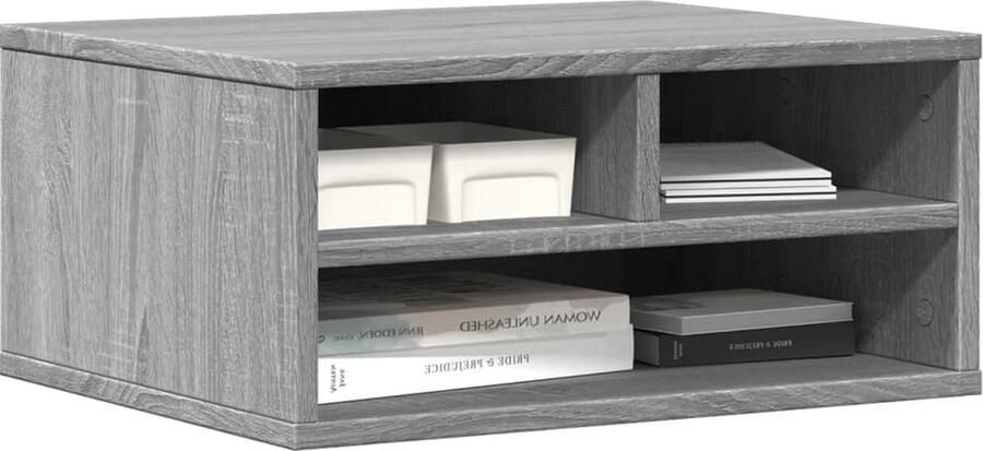 VidaXL Printerkastje 49x40x22 5 cm bewerkt hout grijs sonoma eiken - Foto 2