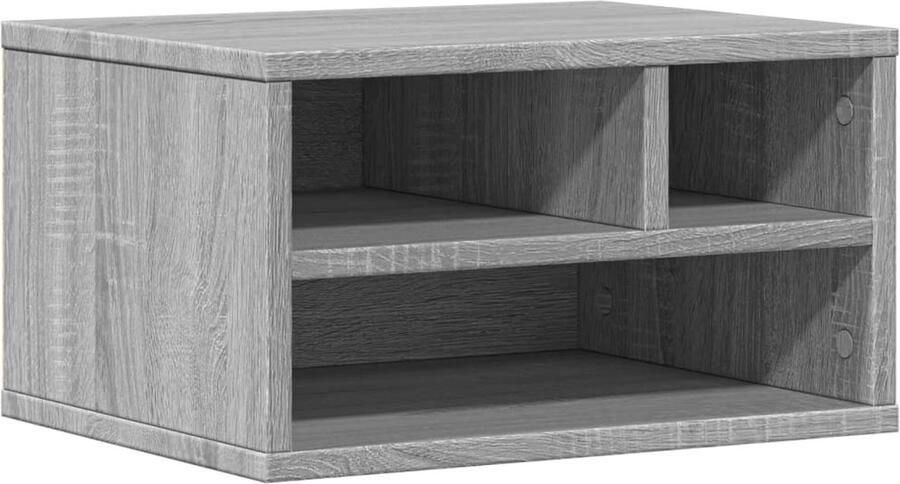 The Living Store Printerkastje 40x32x22 5 cm bewerkt hout grijs sonoma eiken Printerkastje Printerkastjes Bureau Organizer Bureau Organiser
