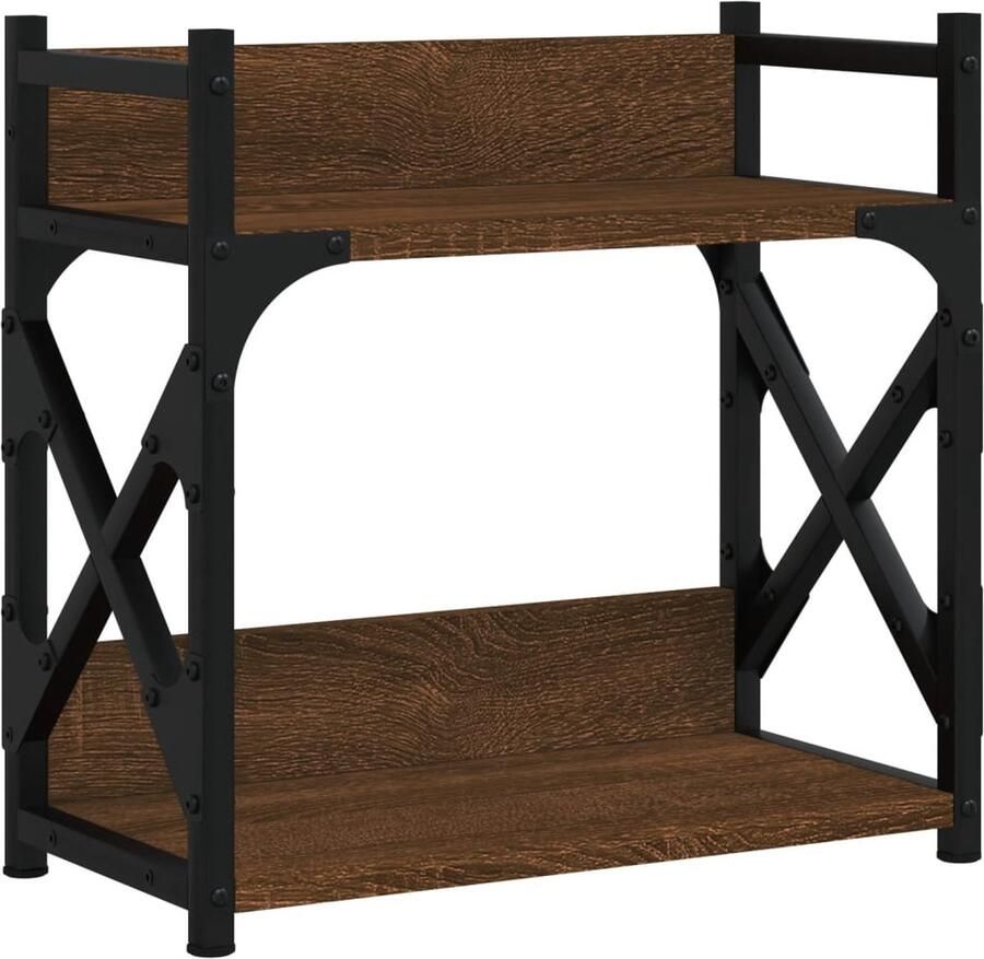 VidaXL Printerstandaard 2-laags 40x20x40 cm bewerkt hout bruineiken