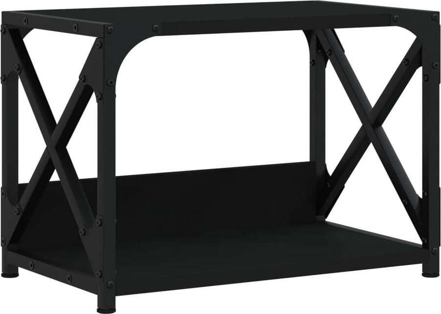 VidaXL Printerstandaard 2-laags 44x26x31 5 cm bewerkt hout zwart