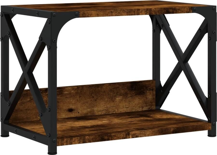 VidaXL Printerstandaard 44x26x31 5 cm bewerkt hout gerookt eikenkleur