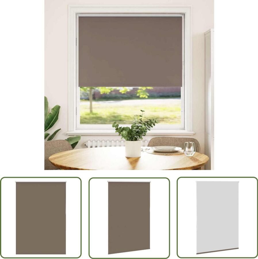 VidaXL Verduisterend Rolgordijn Koffie 95x150 cm Rolgordijn Privacy Gordijnen Lichtwerende Gordijnen Kamerscherm Woonkamer Decoratie