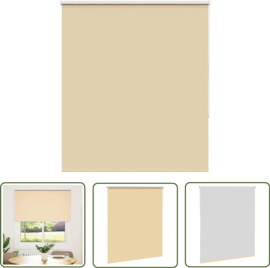 The Living Store Rolgordijn verduisterend 135x130 cm stofbreedte 131 6 cm beige Rolgordijnen Privacy Gordijnen Lichtwerende Gordijnen Verduisteringsgordijnen Kamerscherm