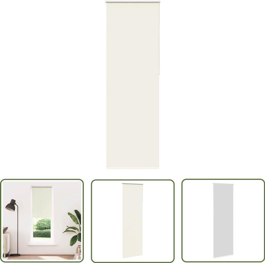 The Living Store Rolgordijn verduisterend gebroken wit 65x210 cm stofbreedte Rolgordijn Privacy Lichtregeling Verduisterend Kamerscherm