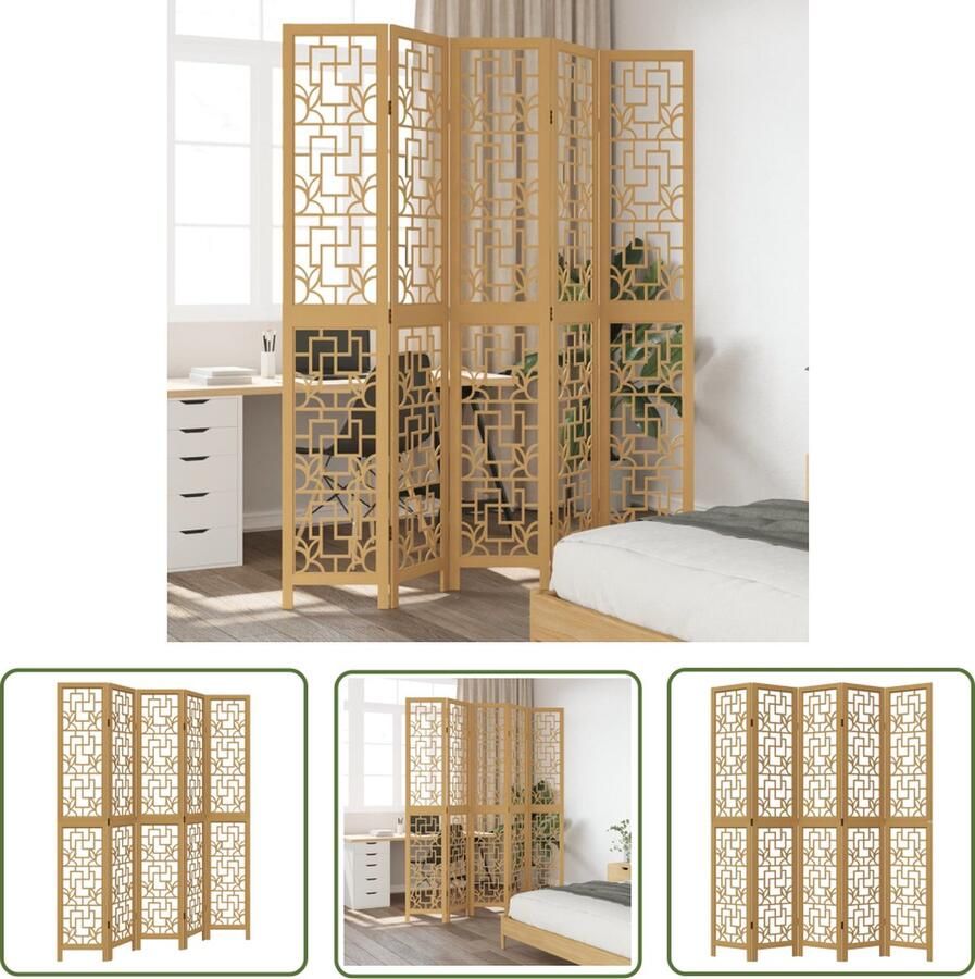 The Living Store Kamerscherm Stribor Kamerscherm Hout 180x220 cm Opvouwbaar Kamerscherm Privacy Scherm Houten Kamersscherm Scheidingswand Interieurdecoratie