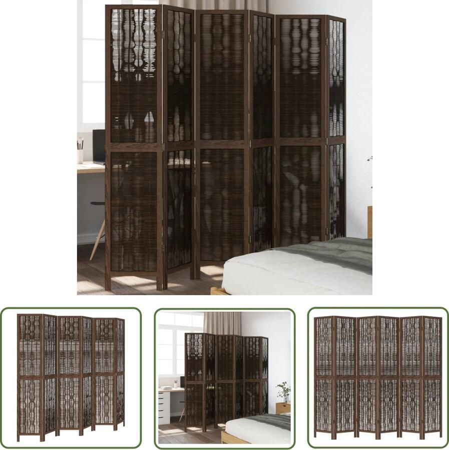The Living Store Kamerscherm Prive-Paneel 40 x 200 cm Brande look Massief Paulowniahout Kamerscherm Privacy Scherm Scheidingswand Paulownia Hout Bruine Kamerdecoratie