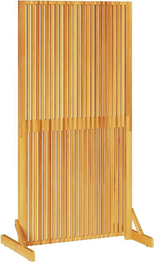 VidaXL Privacy Scherm Bruin Massief acaciahout met geoliede afwerking staal