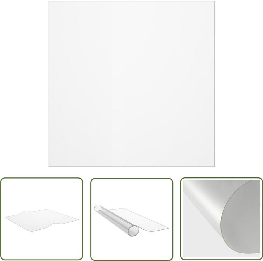 The Living Store Meubelbeschermfolie Tafel en vloer 70 x 70 cm PVC 2mm dikke tafelbeschermer Pvc Tafelbeschermer Tafelmat Tafelfolië Keuken Accessoires - Foto 2