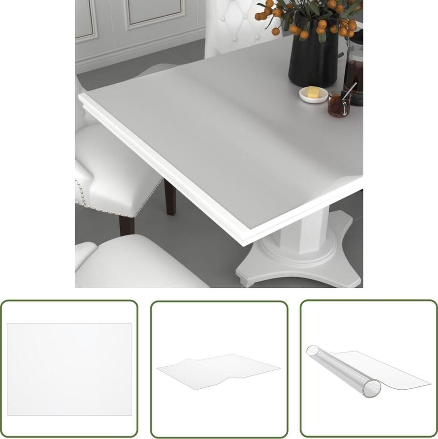 The Living Store Meubelbeschermfolie Rechthoekig 120x90cm PVC 2mm dik Waterdicht Tafelbeschermer Pvc Tafelmat Tafeldekking Tafelprotector Krasvast - Foto 2