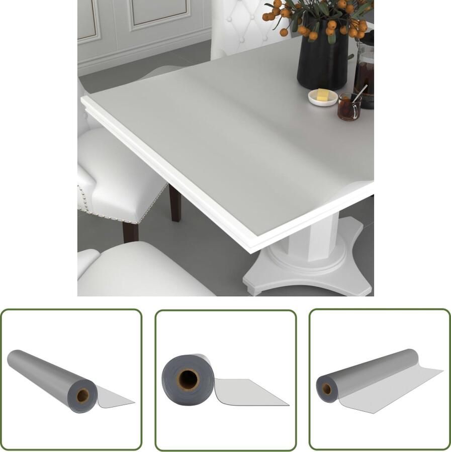 The Living Store Meubelbeschermfolie 0.9 x 15 m Mat PVC Waterdicht Dik en stevig Eenvoudig te reinigen Tafelbeschermer Pvc Tafelmat Tafelfolië Vloerbeschermer Stoelhoesje