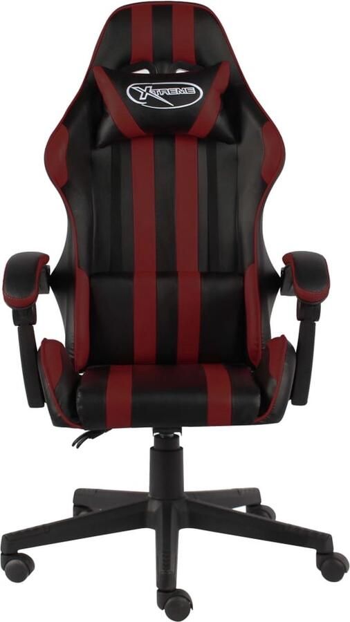 VidaXL Racestoel Kunstleer Zwart & Wijnrood Gamingstoel Racecarstoelen Gaming Accessoires Kantoorstoel Computerstoel Ergonomic Chair Sportstoel