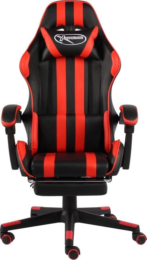 VidaXL Racestoel Kunstleer Zwart Rood Gamingstoel Racecarstoel Gamingchair Kantoorstoel Bureaustoel Computerstoel Sportstoel