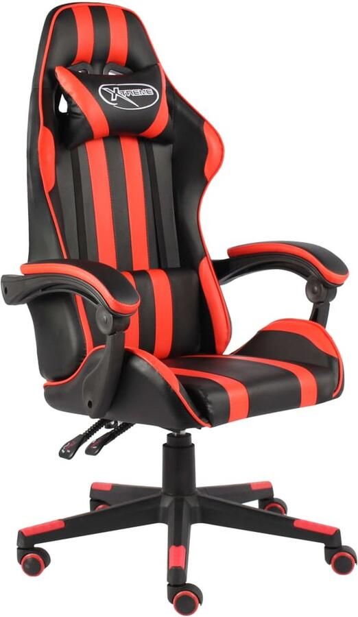 VidaXL Racestoel Kunstleer Zwart-Rood Verstelbaar Gamingstoel Racecarstoelen Gaming Accessoires Computerstoel Bureaustoel Kantoorstoel Sportstoel Ergonomische Stoel - Foto 2