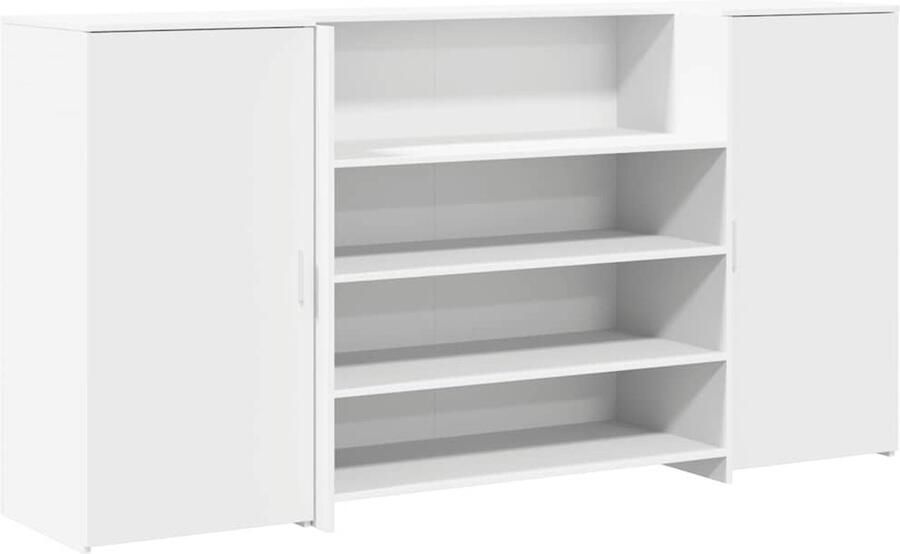 VidaXL Receptiebalie 200x50x103 5 cm Wit Receptiebalie Houten Bureau Kantoorbalie Ontvangstbalie Meubilair