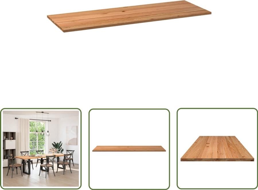 VidaXL Eikenhouten Tafelblad 280x90x4 cm Lichtbruin Eikenhouten Tafelblad Rechte Tafel Eetkamertafel Salontafel Massief Eiken
