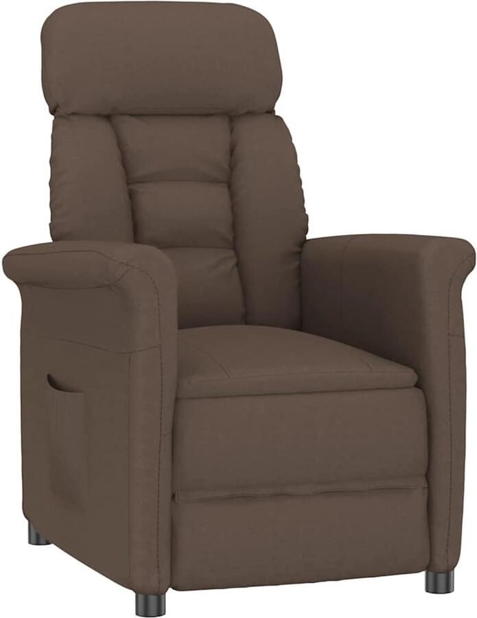 VidaXL Recliner Stoel Bruin Donkerbruin 70.5 x 96.5 x 95 cm Stof
