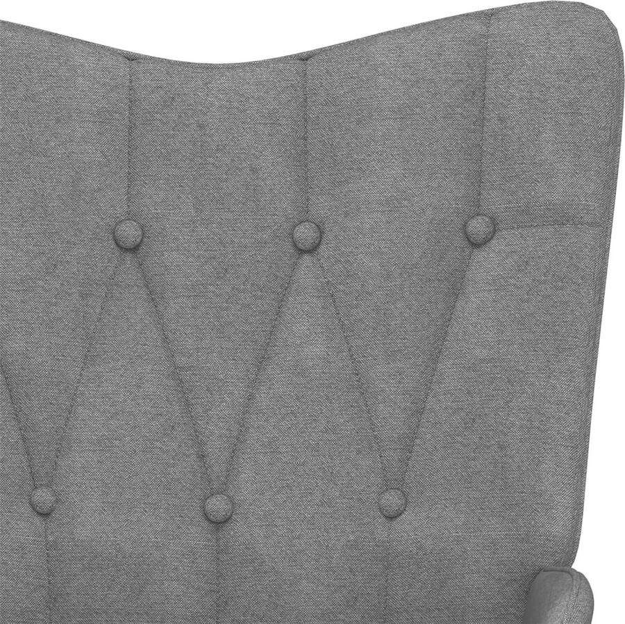 VidaXL Relaxfauteuil Donkergrijs stof 61.5 x 69 x 95.5 cm Schuimvulling Massief beukenhout en staal Voetenbank 47 x 32 x 38 cm Zithoogte 40.5 cm Armleuninghoogte 58 cm Fauteuil