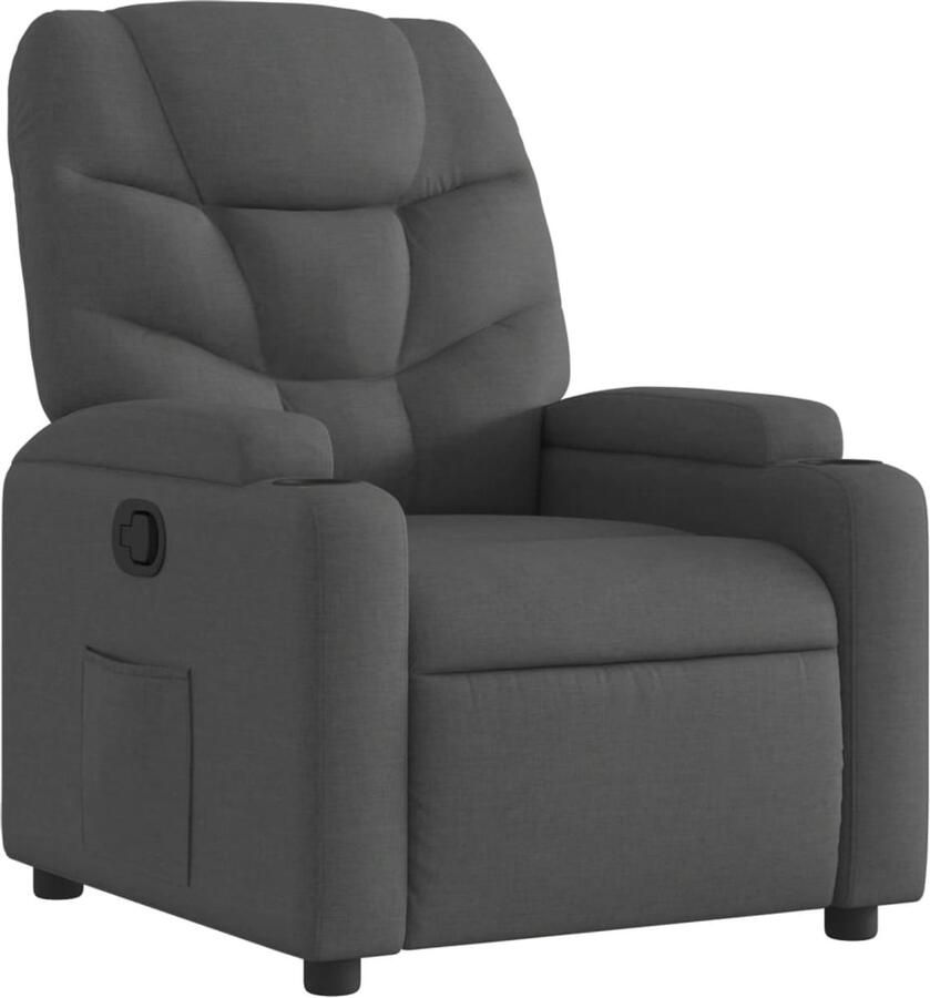 VidaXL Fauteuil verstelbaar stof donkergrijs - Foto 6
