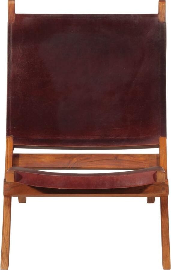 VidaXL Relaxfauteuil Lederen Fauteuil Geitenleren Stoel Lounge Stoel Klapstoel