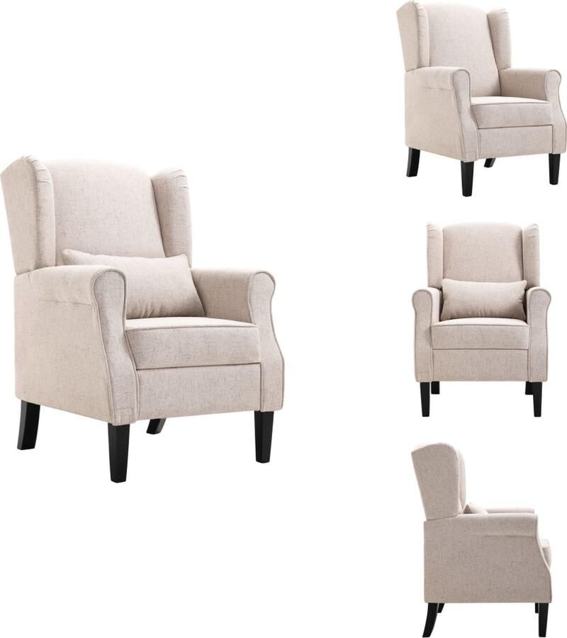VidaXL Relaxfauteuil Relaxfauteuils Fauteuil Fauteuils Fauteuil stof beige - Foto 3