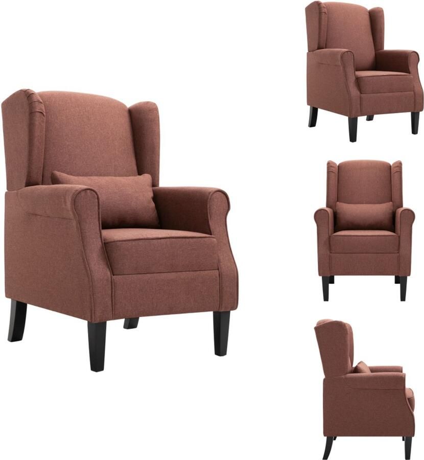 VidaXL Fauteuil stof bruin - Foto 4
