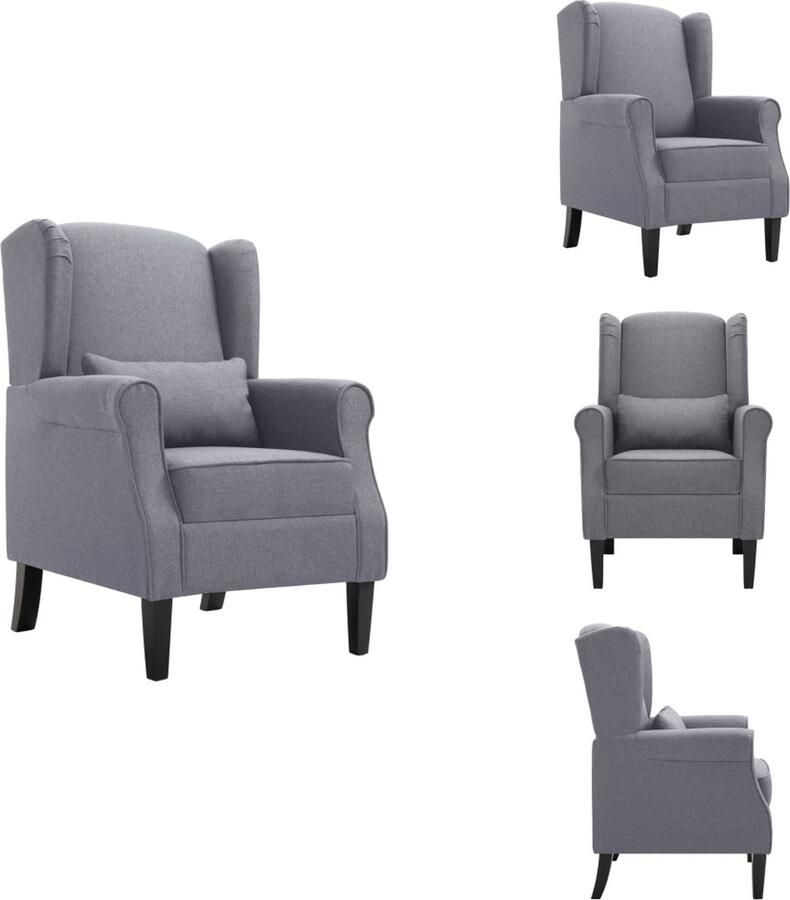 VidaXL Fauteuil Stof Donkergrijs Comfortabel Donker Grijze Fauteuil Fauteuils Online Kopen Lounge Stoelen Relaxfauteuil Ergonomische Stoel - Foto 2